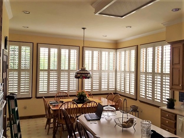 Kitchen with plantation shutters
